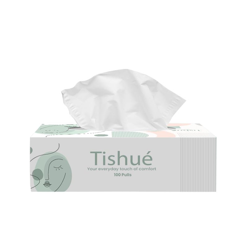 Tishué Art of Paper 2 Ply Facial Tissue Box - 100 Pulls (8 Packs) - Soft, Skin Friendly & Highly Absorbent - Image 3